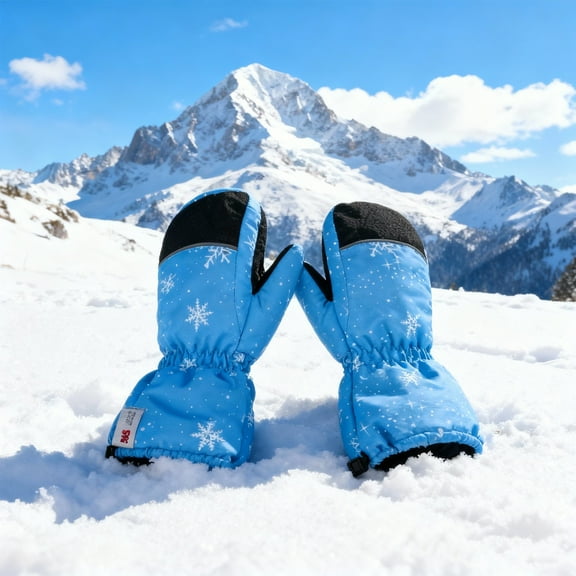 CPNG Kids Mittens - Waterproof Gloves Winter Warm Snowboard Mittens with Long Cuff for Boys and Girls, Thermal Insulated for Snow Play & Cold Weather
