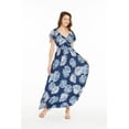 thumbnail image 4 of Women's Hawaiian Maxi Ruffle Sleeve Dress in Palm Leaves Navy, 4 of 5