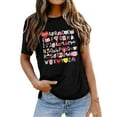 thumbnail image 3 of MuXiKeJi Clothes Valentine's Women's Wife's Day Graphic Tees Short Sleeve Heart Printed Shirts Blouse Tops, 3 of 5