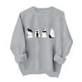 thumbnail image 7 of Hurxie Halloween Ghost Sweatshirt Womens Cute Ghost Cat Graphic Pullover Tops Spooky Season Shirt Casual Shirt Gray,2XL, 7 of 7