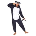 thumbnail image 4 of Women Men Animal Costume Jumpsuit Long Sleeve Pajamas Button Down Romper, 4 of 9
