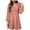 Pink, variant on GEWSEY Womens 2025 Casual Dress Smocked Crewneck Button Up Long Sleeve Empire Waist A-Line Mini Dress Pink, 2XL