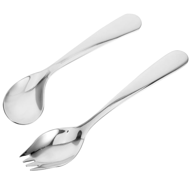 Juego de cuchara curva adaptada para pacientes, vajilla de acero inoxidable, cuchara-tenedor curva.