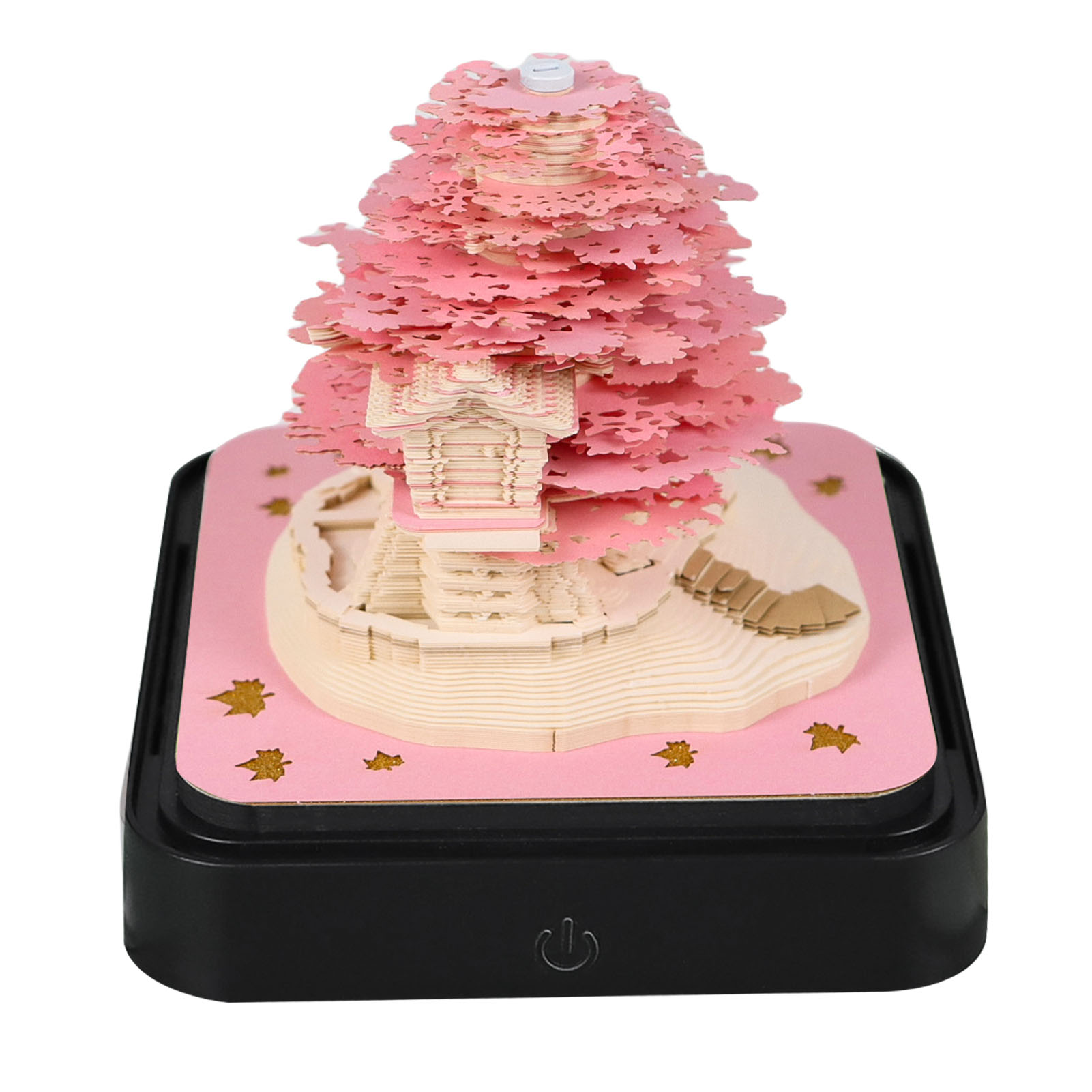 YAHHU 3D Memo Pad Tree House 2026 Desk Calendar Paper Sculpture Notepad Creative Notes for School Office Home Pink Decor Beautiful Desk Accessory 4.33 inches / 11 cm