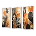 thumbnail image 3 of Designart "Terracotta Toned Foliage Funky Vibes II" Abstract Botanicals Framed Wall Art Set Of 3 - Yellow Modern Frame Gallery Set For Office Decor, 3 of 6