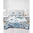 thumbnail image 2 of Quilts King Size Bedding Set, Blue Coastal Crabs Lightweight Quilted Comforter, Summer Ocean Sea Starfish Coral Shells Soft Reversible Bedspread Coverlet with Pillow Covers for All Season, 96" x 106", 2 of 7