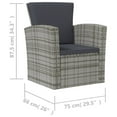 thumbnail image 4 of vidaXL 8 Piece Garden Lounge Set with Cushions Poly Rattan Grey, 4 of 5
