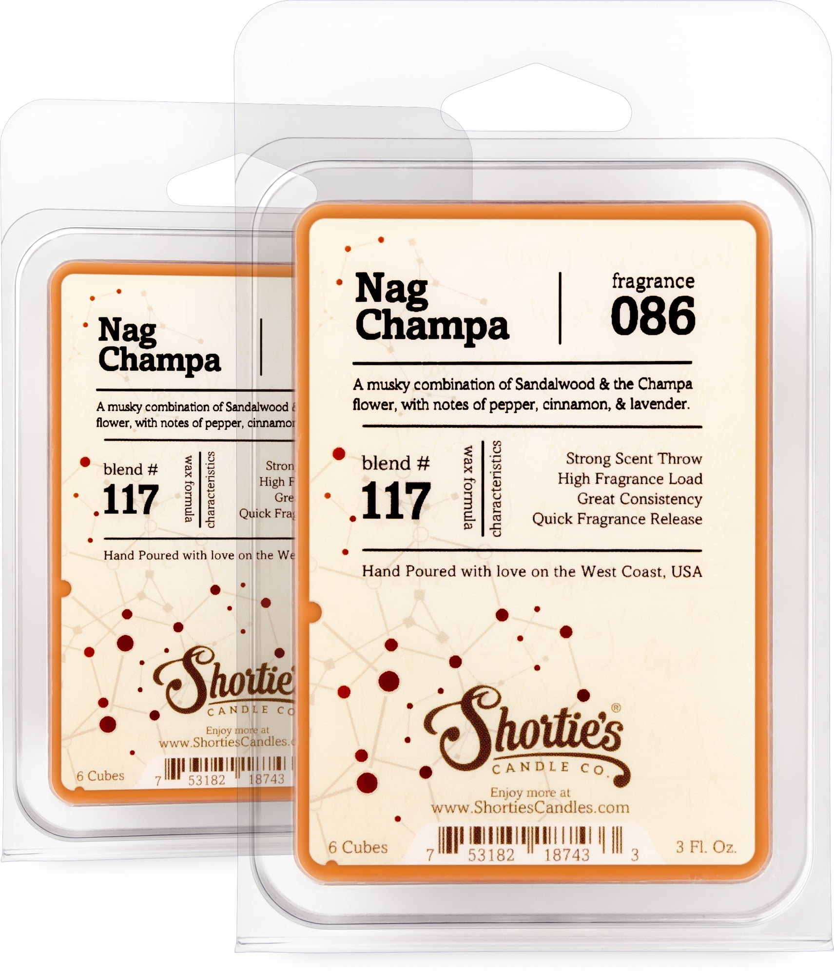Nag Champa Wax Melts Multi Pack - Highly Scented + Natural Oils - Shortie's Candle Company