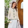 thumbnail image 3 of Arach&Cloz Women’s Bow Sweaters Fall Color Block Casual Cardigan Sweaters 2025, 3 of 7