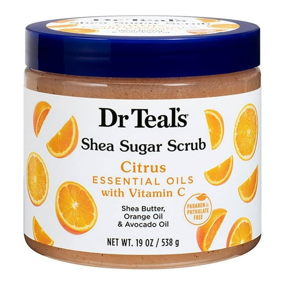 Exfoliante corporal Dr. Teal's Sugar Scrub manteca de karite y  naranja 538 g