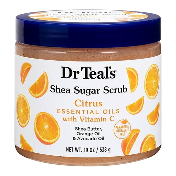 Exfoliante corporal Dr. Teal's Sugar Scrub manteca de karite y naranja 538 g