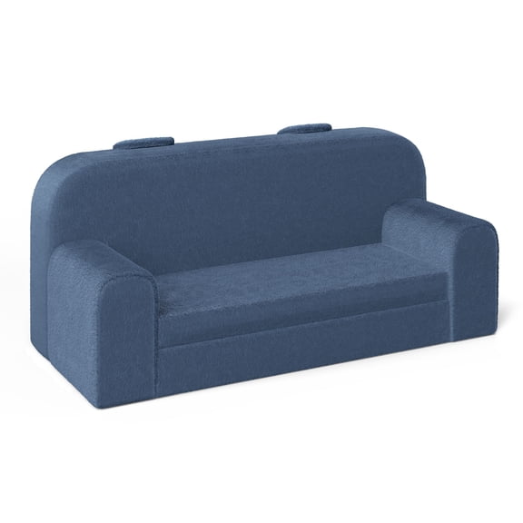 Mainstays Kids Compressed Oversized Faux Fur Couch, Blue