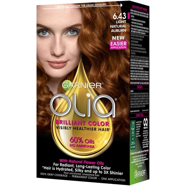 Garnier Olia Oil Powered Permanent Hair Color Kit, 6.43 Light
