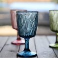 thumbnail image 3 of Blue Wine Glasses set of 6 Colored Glass Water Goblets Vintage 11 Ounces Stemmed Etched Drinking Cup for Wedding Party Machine Wash Non-Slip Cold Drinks, 3 of 7