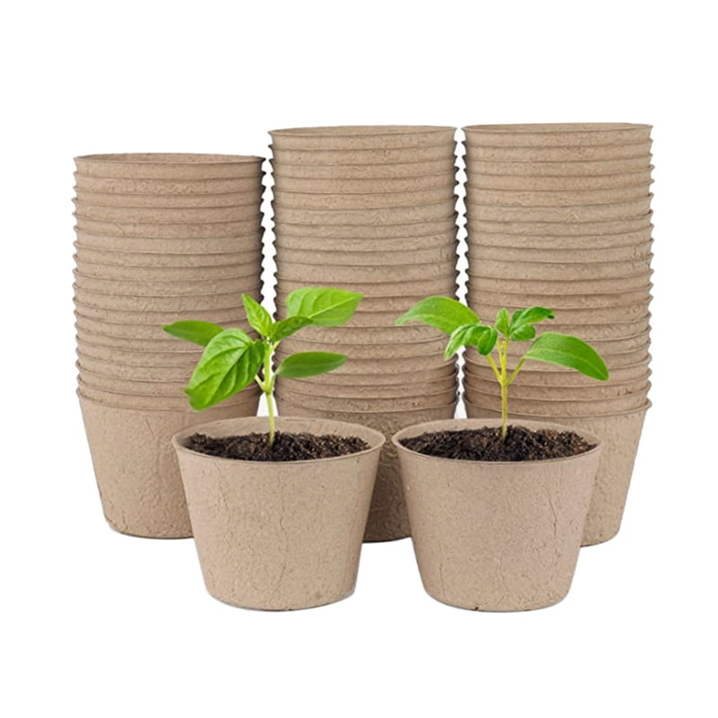 Peat Pots, 70 Pcs 4 Inch Plant Starting Pots with Drainage Holes
