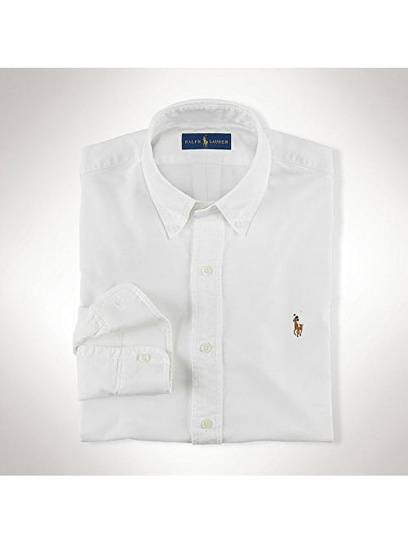 Polo Ralph Lauren Mens Classic Fit Oxford Shirt (Large, White