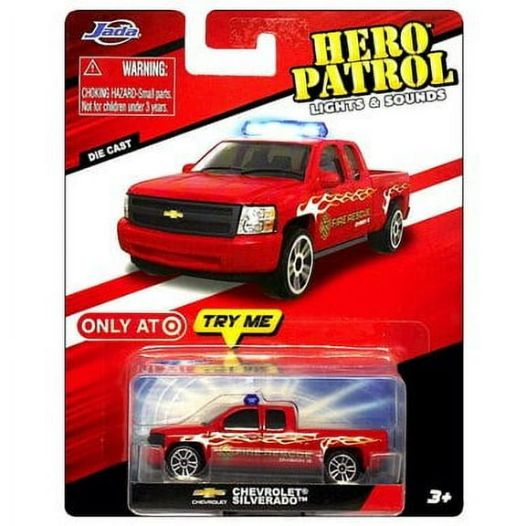 Checy Silverado Fire Rescue 1/64 with Lights & Sounds Jada Hero Patrol