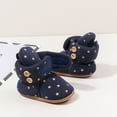 thumbnail image 4 of TAIAOJING Baby Girls Boys Star Print Booties Soft Non- Sole Winter Warm Cozy Toddler First Crib Shoes Cute Footwear 9-18 Months, 4 of 9