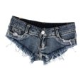 thumbnail image 4 of letairis Short en Jean Taille Basse Ajusté pour Femmes, Extensible, Micro Denim Bleu P 1Ensemble, 4 of 6