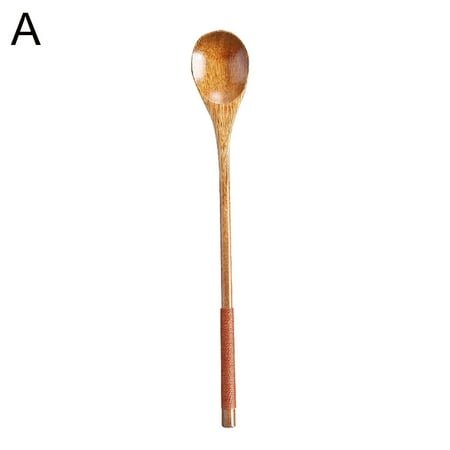 

Greenred Binding Wooden Long Handle Coffee Soup Condiment Mixing Spoon Teaspoon Utensil