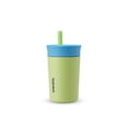 thumbnail image 1 of Owala Kids Insulation Stainless Steel Tumbler with Spill Resistant Flexible Straw, Easy to Clean, Kids Water Bottle, Great for Travel, Dishwasher Safe, 12 Oz, Blue and Light Green (Turtley Awesome), 1 of 5