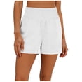 thumbnail image 6 of BLVB Women Elastic Waist Shorts Wide Leg High Waist Summer Casual Bermuda Beach Shorts with Pockets, 6 of 7