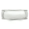 thumbnail image 3 of 10K White Gold 8mm Milgrain Half Round Band Ring Size 12, 3 of 7