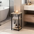 thumbnail image 3 of CONCETTA End Table with 3 Shelves, Narrow Nightstand for Small Spaces, Easy Assembly, Ideal for Living Room and Bedroom,Gray, 3 of 10