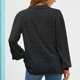 thumbnail image 3 of Blusa de lunares con jacquard XXL negra, estilo informal de negocios, mangas largas abullonadas y cuello vuelto, 3 of 6
