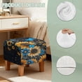 thumbnail image 7 of SCRAWLGOD Sunflower Daisy Butterfly Stars Print Footstool Slipcover, Anti Slip Square Slipcover with Elastic Bottom Thick Footstool Protection Universal Fit for Most Footrest Sofa, 7 of 7