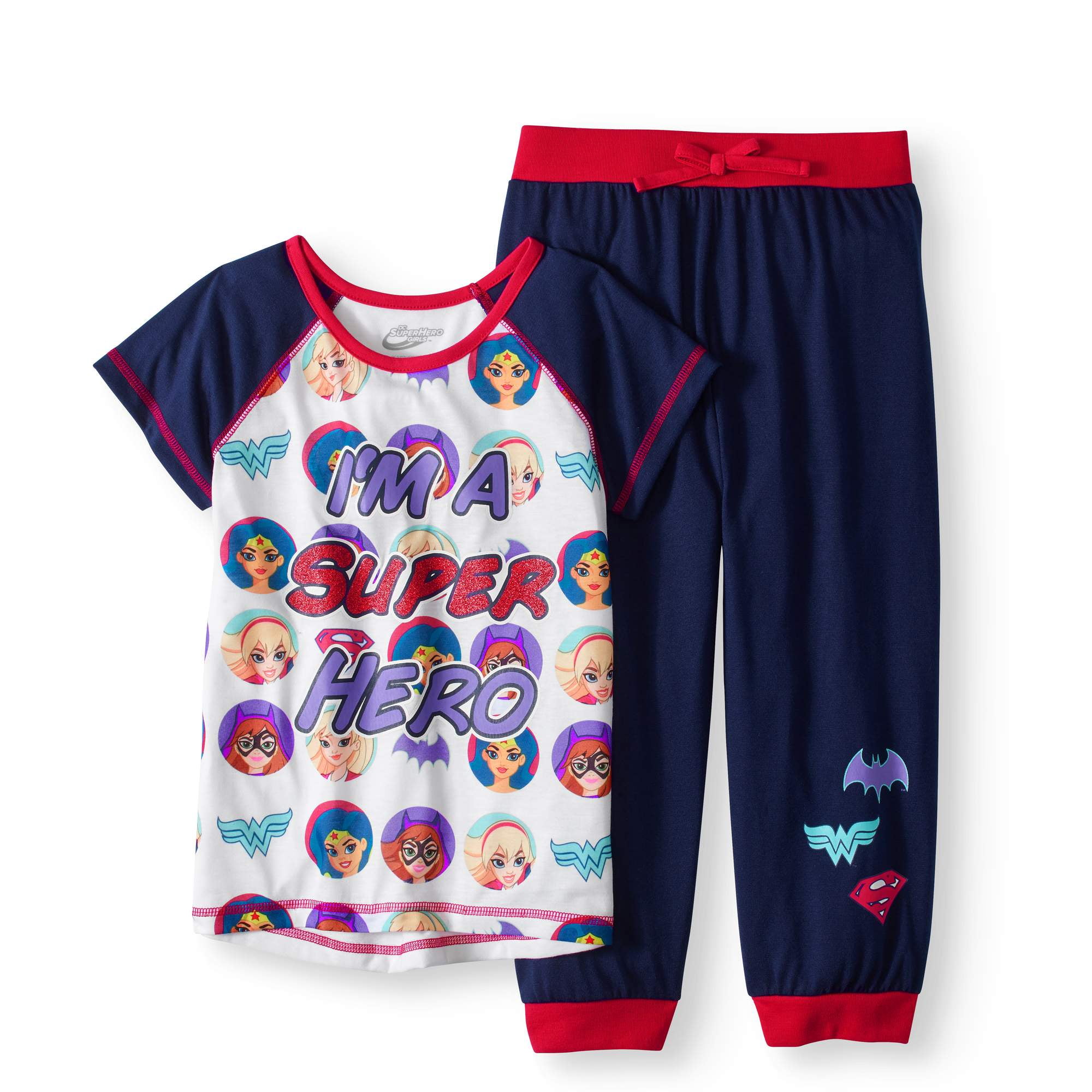 DC Super Hero Girls' 2pc Jogger Capri Pajama Set