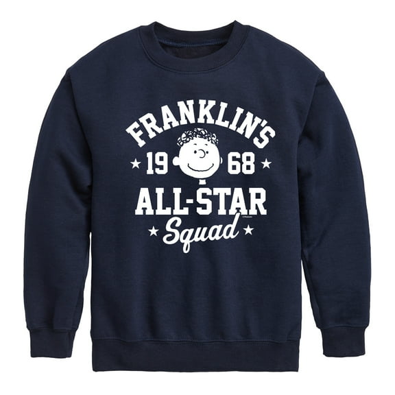 Peanuts - Franklins All Star Squad - Toddler & Youth Crewneck Fleece Sweatshirt