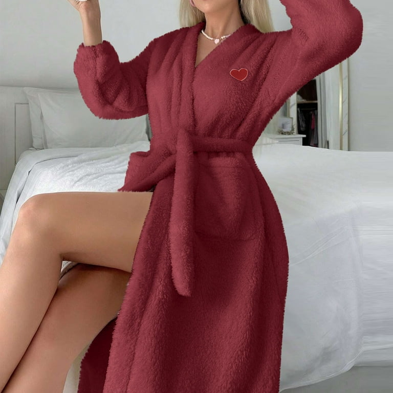 BLVB Womens Plush Fleece Bath Robe Long Bathrobe Soft Winter Warm Robes Comfy Dressing Gown with Pockets - Walmart.com BLVB Womens Plush Fleece Bath Robe Long Bathrobe Soft Winter Warm Robes Comfy Dressing Gown with Pockets - Walmart.com