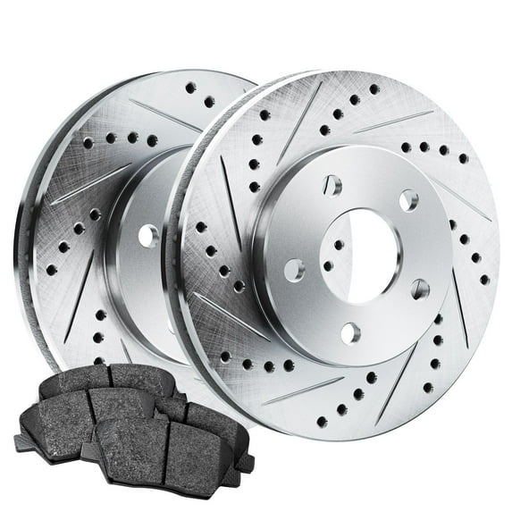 PowerSport Rear Brakes and Rotors Kit |Rear Brake Pads| Brake Rotors and Pads| Ceramic Brake Pads and Rotors |fits 1989-1991 Audi 200 Quattro