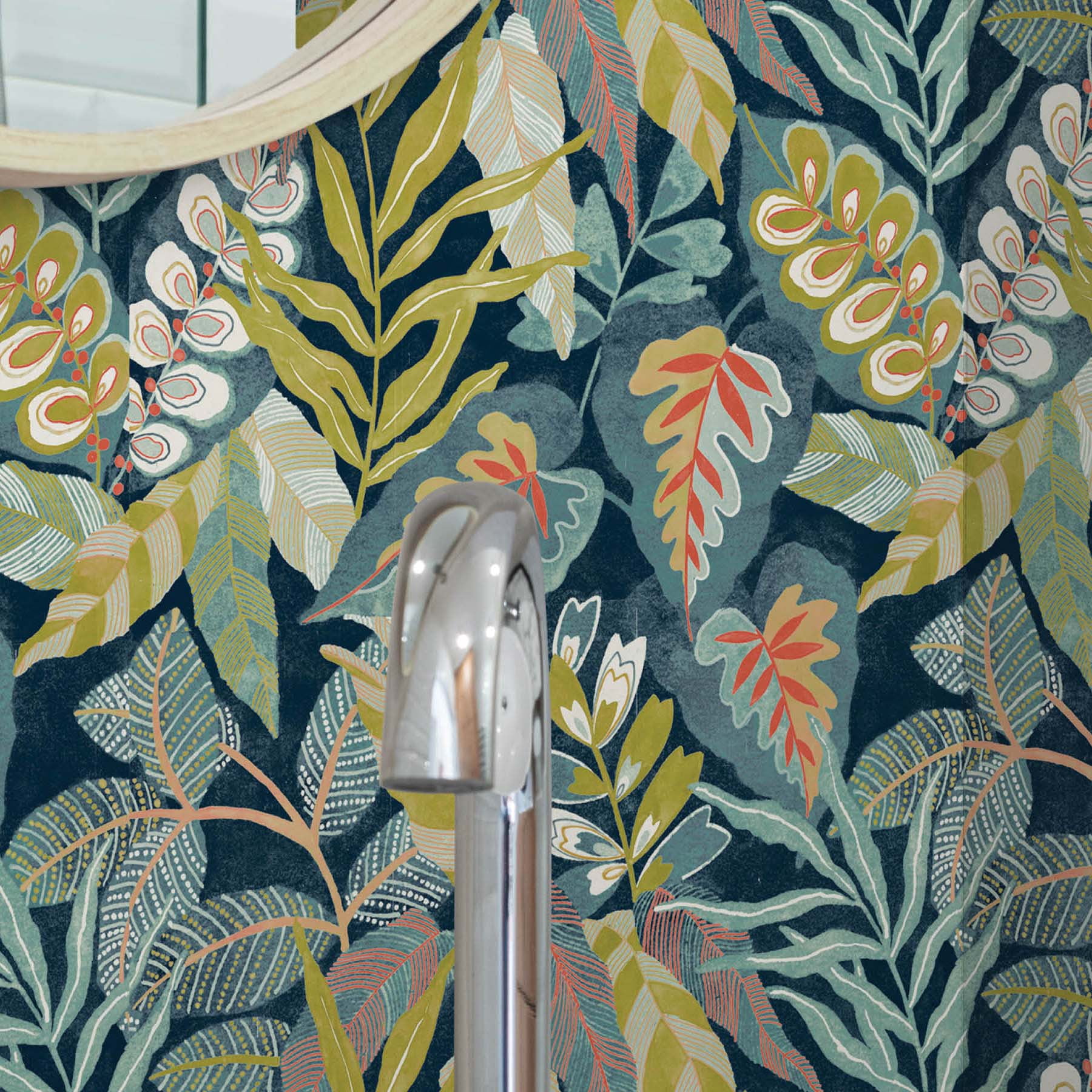 (2 pack) Roommates Studio Blue Malena Floral Peel and Stick Wallpaper 30.75 Sq. ft
