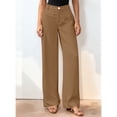 thumbnail image 4 of Women Wide Leg Pants High Waisted Spring Business Casual Outfits Trousers Palazzo Pants Pockets Khaki S, 4 of 7