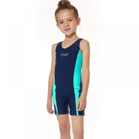 

BULLPIANO Girls One Piece Swimsuit Kid Water Sport Short Swimsuit UPF 50+ Sun Protection Bathing Suits Sports Swimsuit 4-14 Years