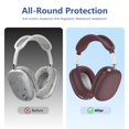 thumbnail image 3 of Funda de Silicona Ensfomte 4 en 1 Borgoña para AirPods Max 2024, 3 of 6