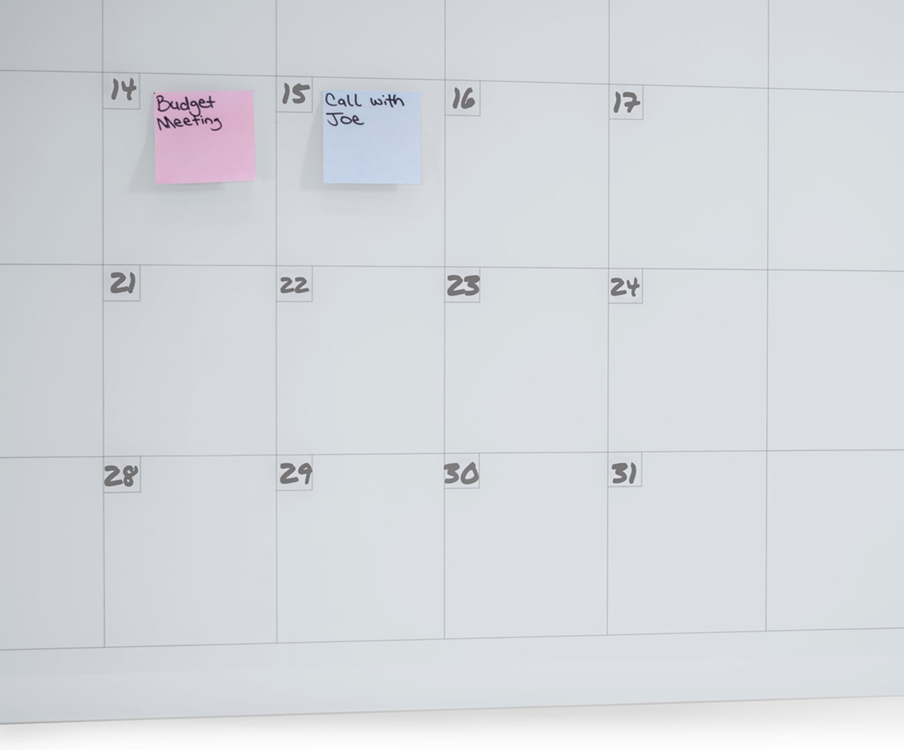 Audio-Visual Direct Magnetic Glass Dry Erase Board Set (4' x 3', Calendar White) for Wall - Monthly Planner