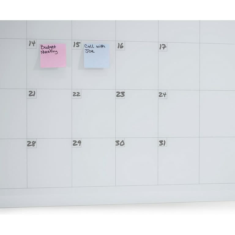 Vinsetto 35X23 Dry Erase Wall Calendar Glass Whiteboard Monthly Planner for Homeschool Supplies & Home Office Organization with 4 Markers and 1