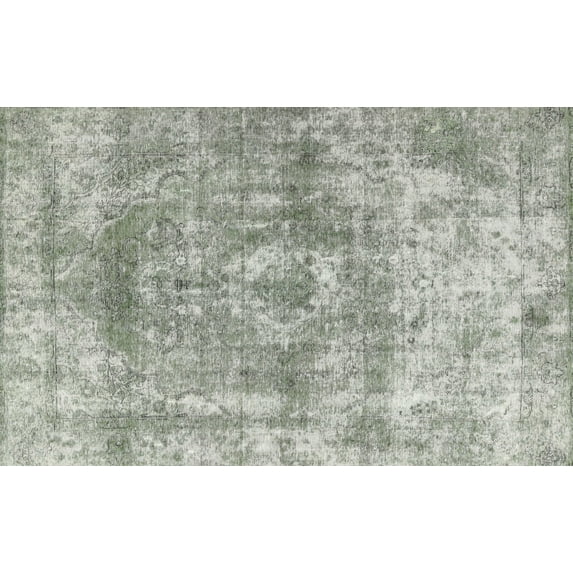 Ahgly Company Indoor Rectangle Contemporary Sage Green Abstract Area Rugs, 2' x 3'