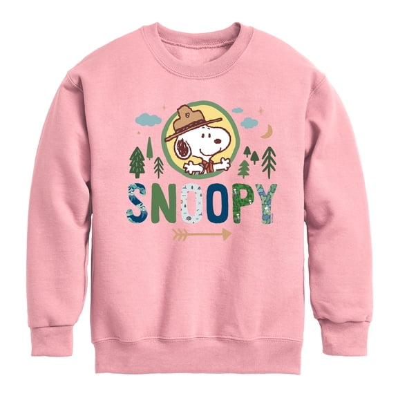 Peanuts - Ranger Snoopy Graphic Long Sleeve Fleece Sweatshirt