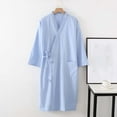 thumbnail image 2 of Elainilye Fashion Robes For Women Bathrobe Nightgown Long Sleeve Soft Pajamas Bathrobe Homewear Nightgowns,Blue, 2 of 3