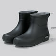 thumbnail image 5 of Dasayo Black Womens Boots Waterproof Rain Ankle Slip on Fall Flat Heel Booties Womens Shoes 39, 5 of 9