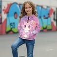 thumbnail image 3 of Xoenoiee Dragon Cloud Print Long Sleeve Hoodies for Girls Kids Fleece Fashion Half Zip Sweatshirts Cute Y2k Fall Clothes for Teens Child, 7-8 Years, 3 of 7