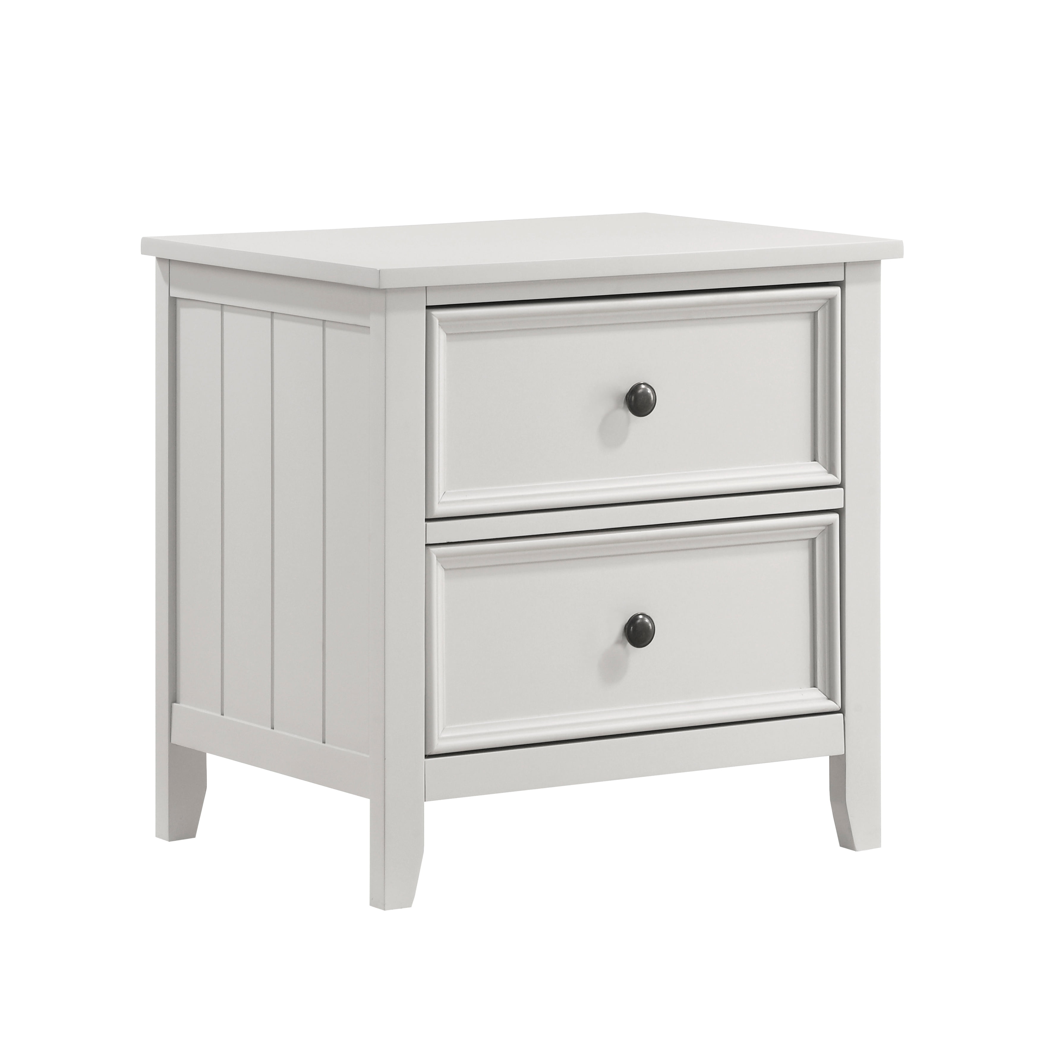 Classic Nightstand, 2 Drawers Storage 1pc Bedside Table