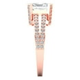 thumbnail image 3 of 2.45 ct Brilliant Emerald Cut VVS1 Zircon 14k Rose Solid Gold Solitaire with Accents Wedding Bridal Anniversary Engagement Ring size 8.5, 3 of 7