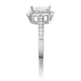 thumbnail image 4 of Wellingsale Ladies Solid 14k White Gold Polished CZ Cubic Zirconia Radiant Cut Engagement Ring with Side Stones - Size 7, 4 of 6