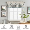 thumbnail image 6 of Kitchen Valances for Window, Chinese Ink Painting Mountain Forest Light Filtering Rod Pocket Valance Curtain, Farmhouse on Linen Short Curtains Window Topper for Bedroom Bathroom Living Room 54x18in, 6 of 9