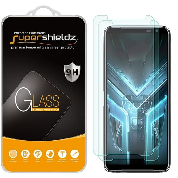 [2-Pack] Supershieldz for Asus ROG Phone 3 Tempered Glass Screen Protector, Anti-Scratch, Anti-Fingerprint, Bubble Free
